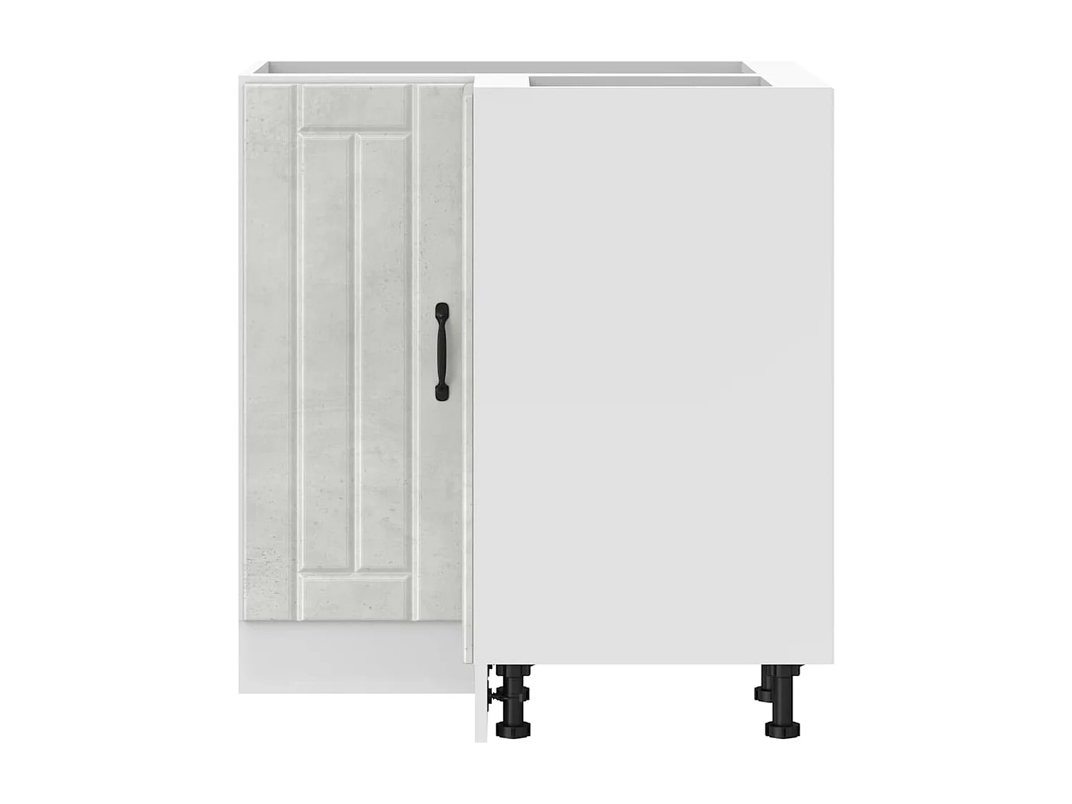 Keuken hoekonderkast Lucca bewerkt hout betongrijs