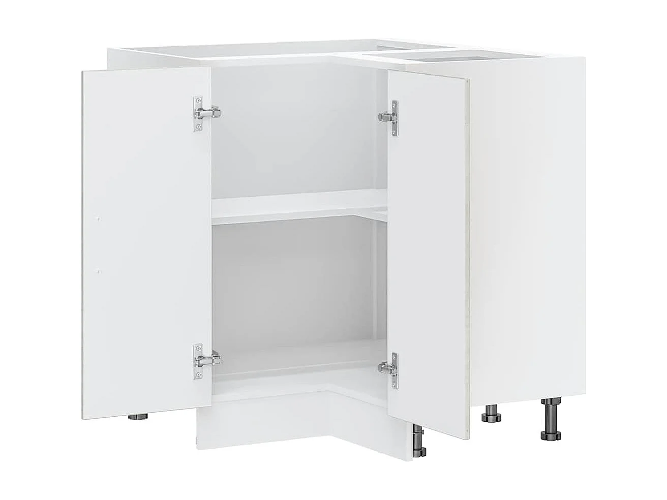 Keuken hoekonderkast Lucca bewerkt hout betongrijs