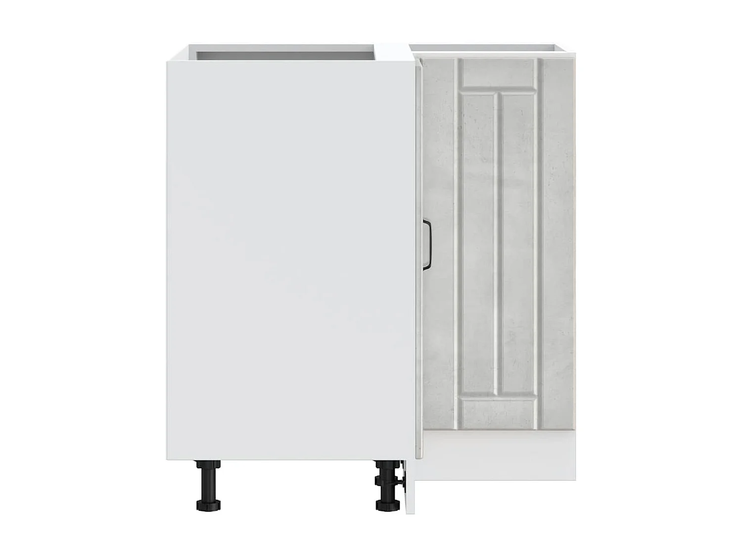 Keuken hoekonderkast Lucca bewerkt hout betongrijs