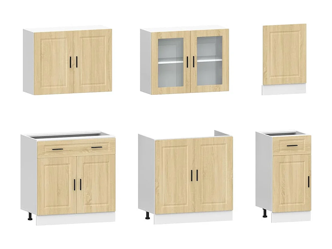 7-tlg. Küchenschrank-Set Porto Sonoma-Eiche Holzwerkstoff