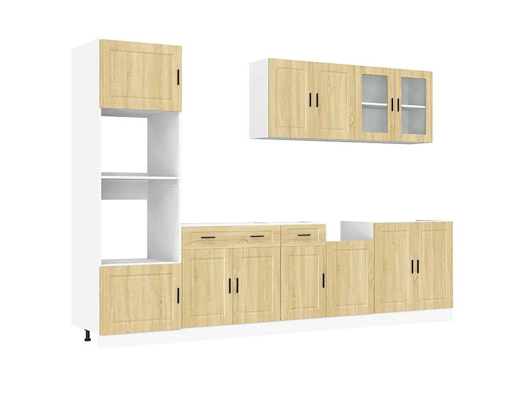 Set Mobili da Cucina 7 pz Porto Rovere Sonoma in Truciolato