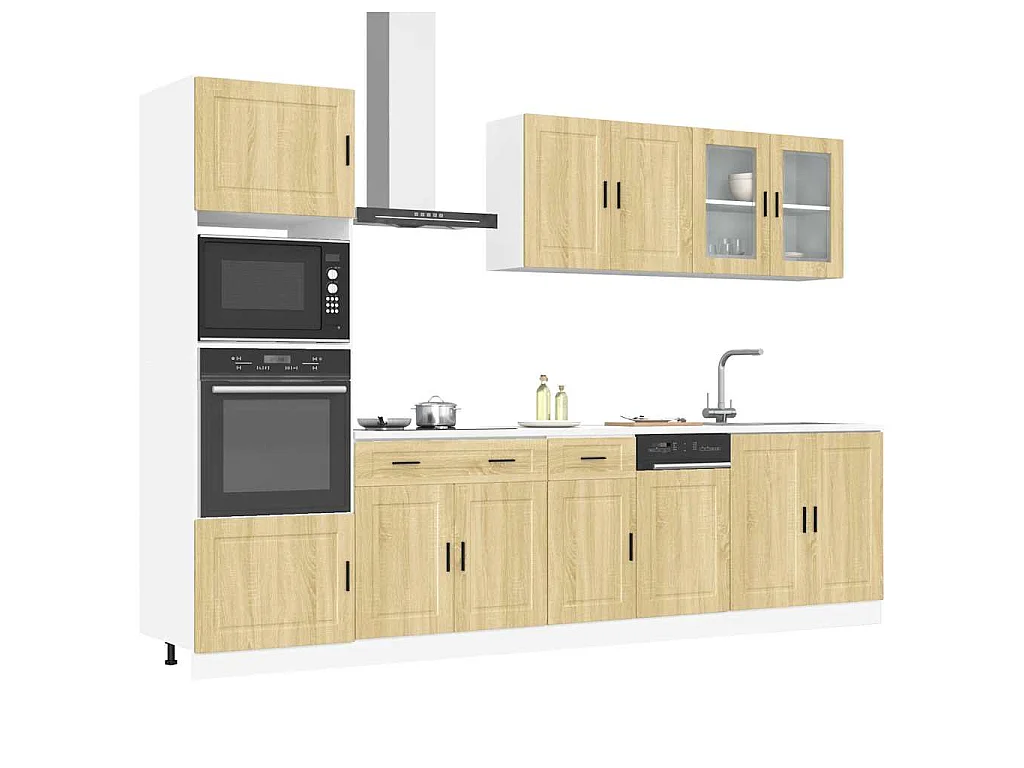 Set Mobili da Cucina 7 pz Porto Rovere Sonoma in Truciolato