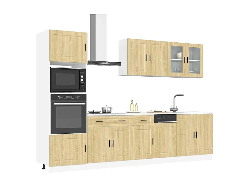 7-delige Keukenkastenset Porto bewerkt hout sonoma eikenkleur