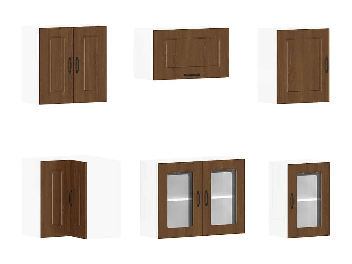 11-tlg. Küchenschrank-Set Kalmar Braun Eichen-Optik Holzwerkstoff