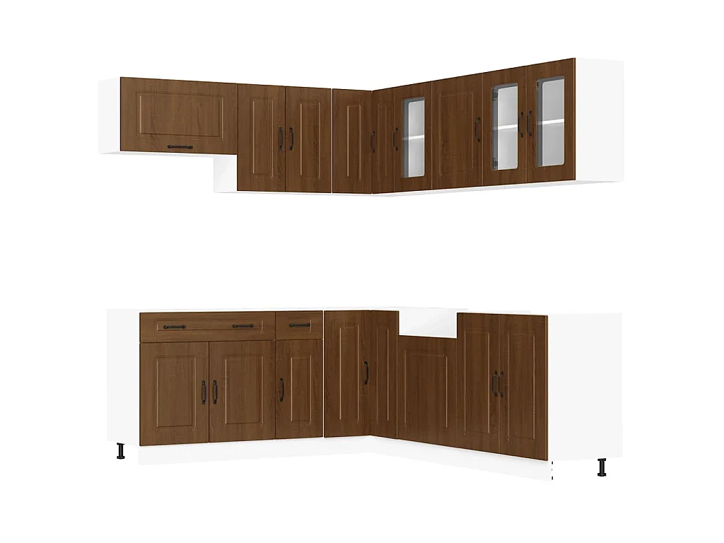 Set Mobili da Cucina 11 pz Kalmar Rovere Marrone in Truciolato