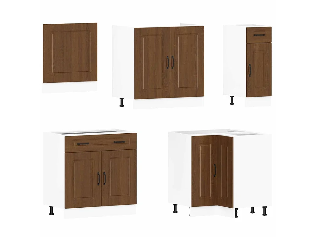 Set Mobili da Cucina 11 pz Kalmar Rovere Marrone in Truciolato