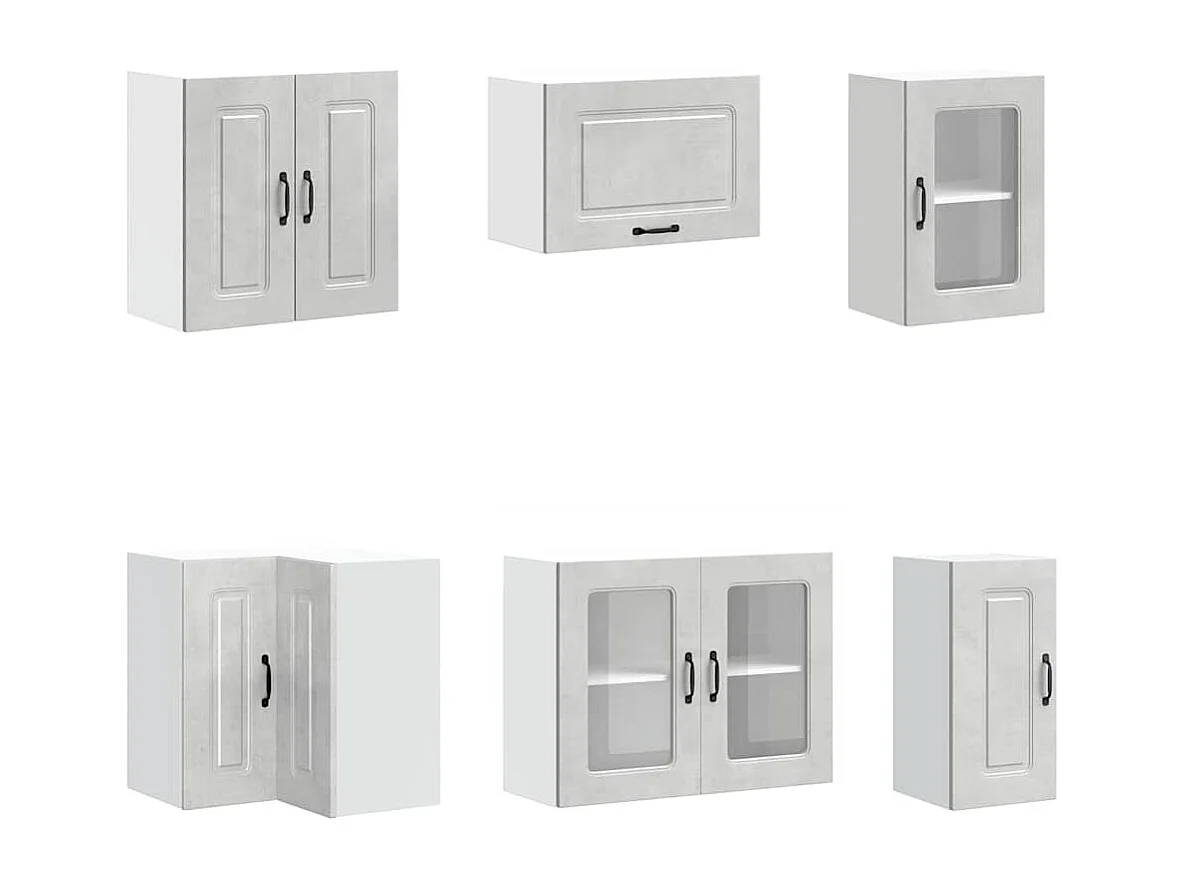 11 peças armário de cozinha conjunto Kalmar concreto cinza