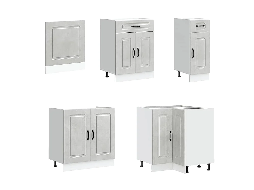 Set Mobili da Cucina 11 pz Kalmar Grigio Cemento in Truciolato