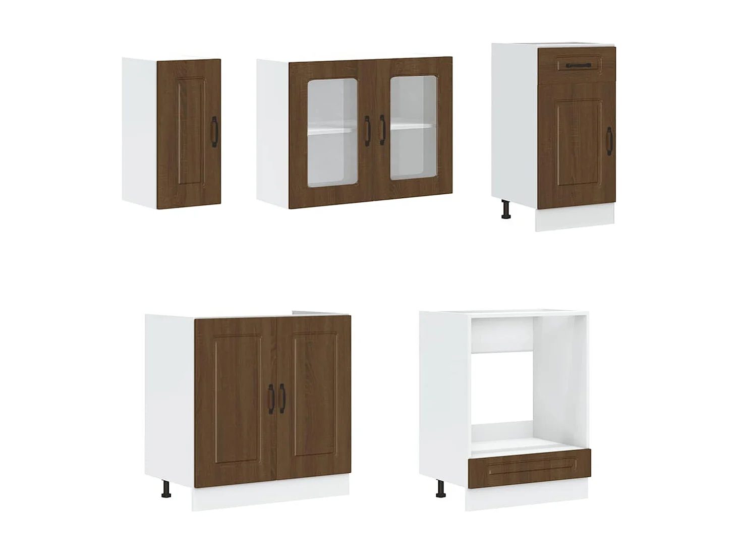 8-tlg. Küchenschrank-Set Kalmar Braun Eichen-Optik Holzwerkstoff