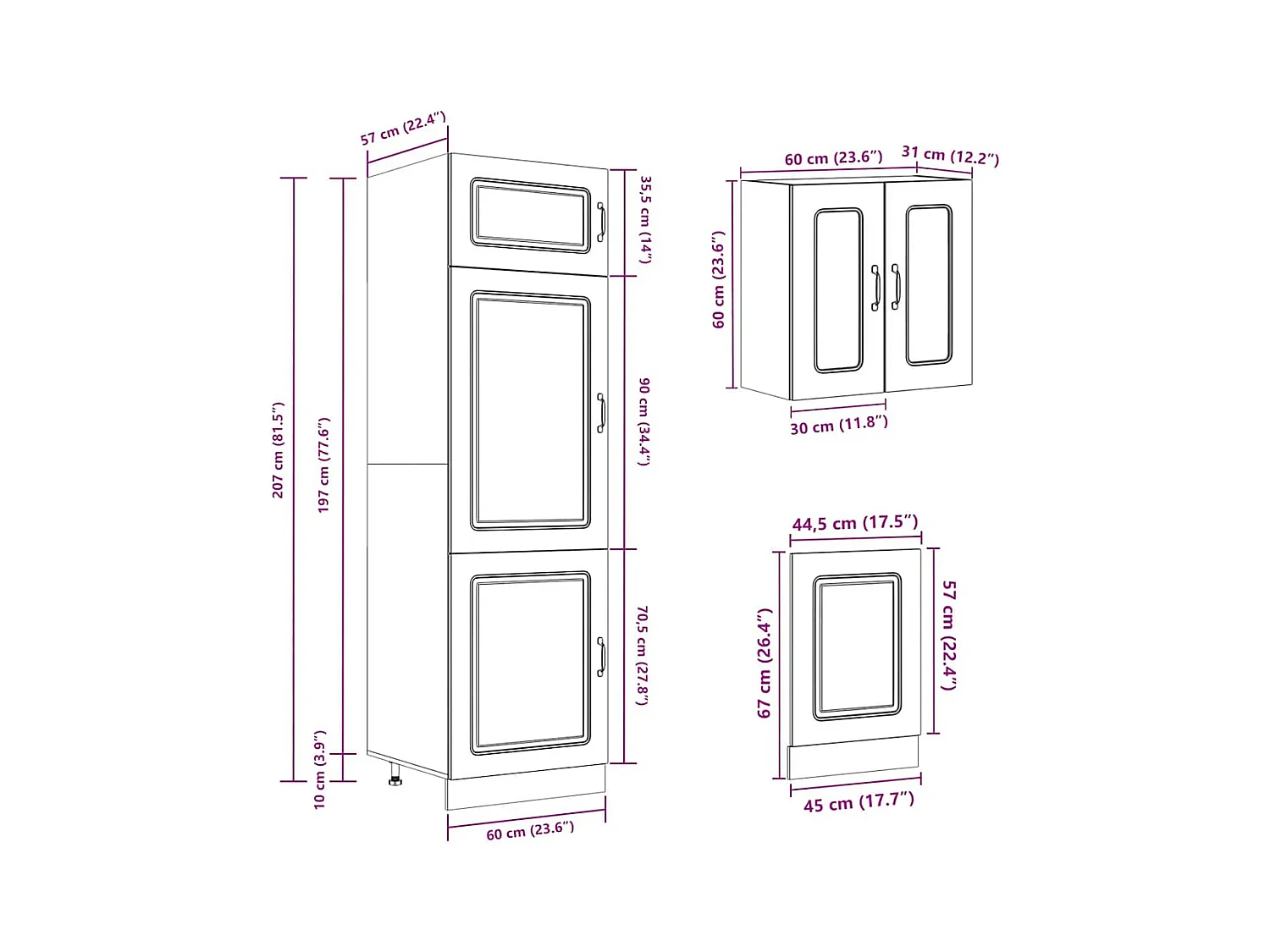 Ensemble d'armoires de cuisine 8 pcs Kalmar bois d'ingénierie