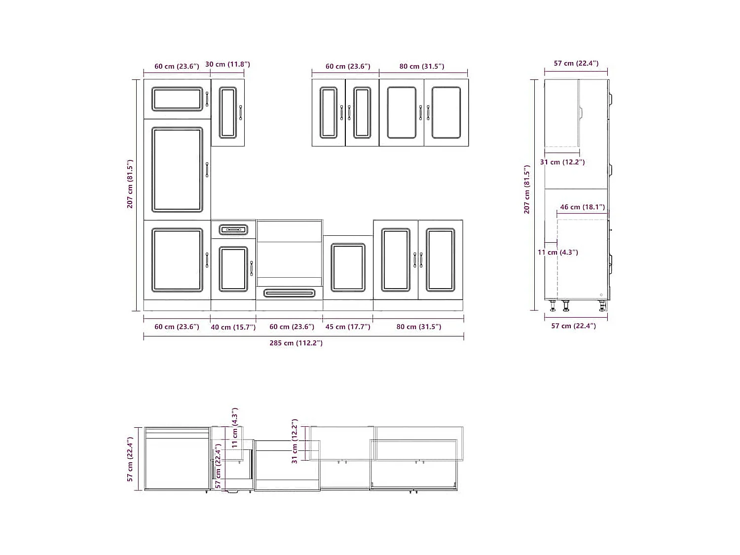Ensemble d'armoires de cuisine 8 pcs Kalmar bois d'ingénierie