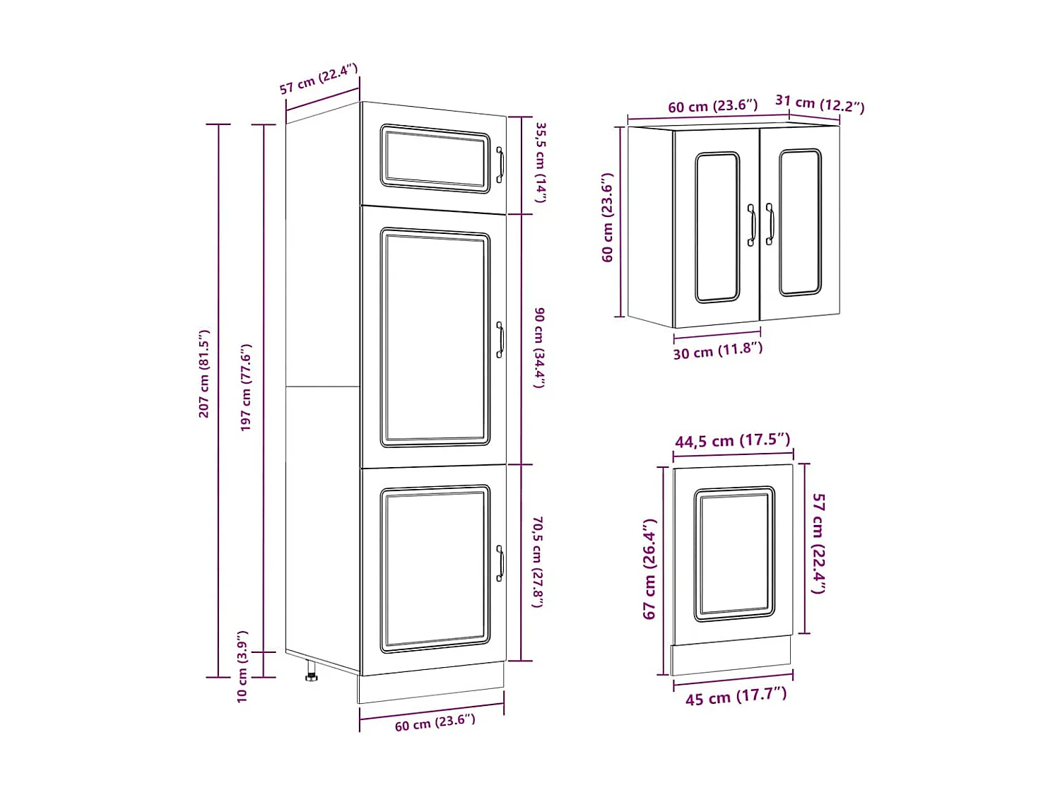 Ensemble d'armoires de cuisine 8 pcs Kalmar bois d'ingénierie