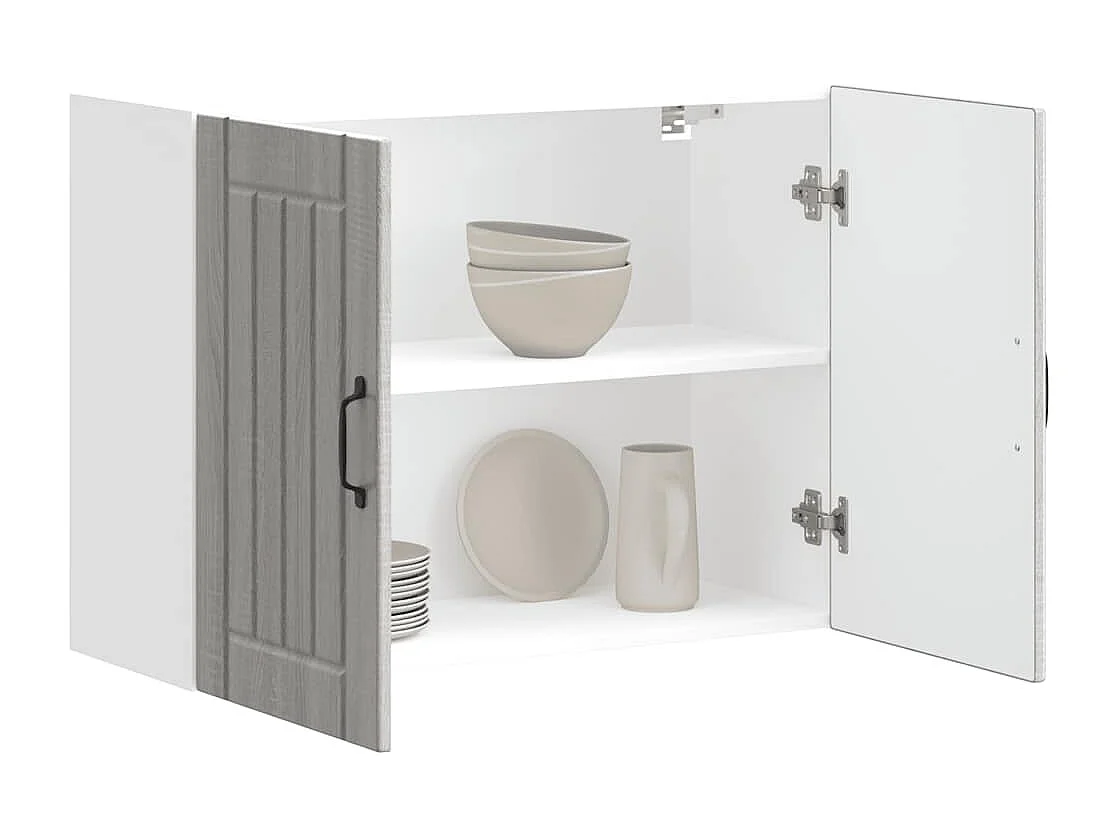 Armario de pared cocina Lucca madera contrachapada gris sonoma