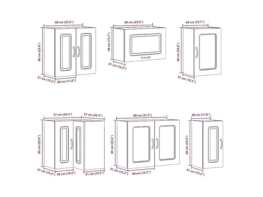 Set Mobili da Cucina 11 pz Lucca Rovere Fumo in Truciolato