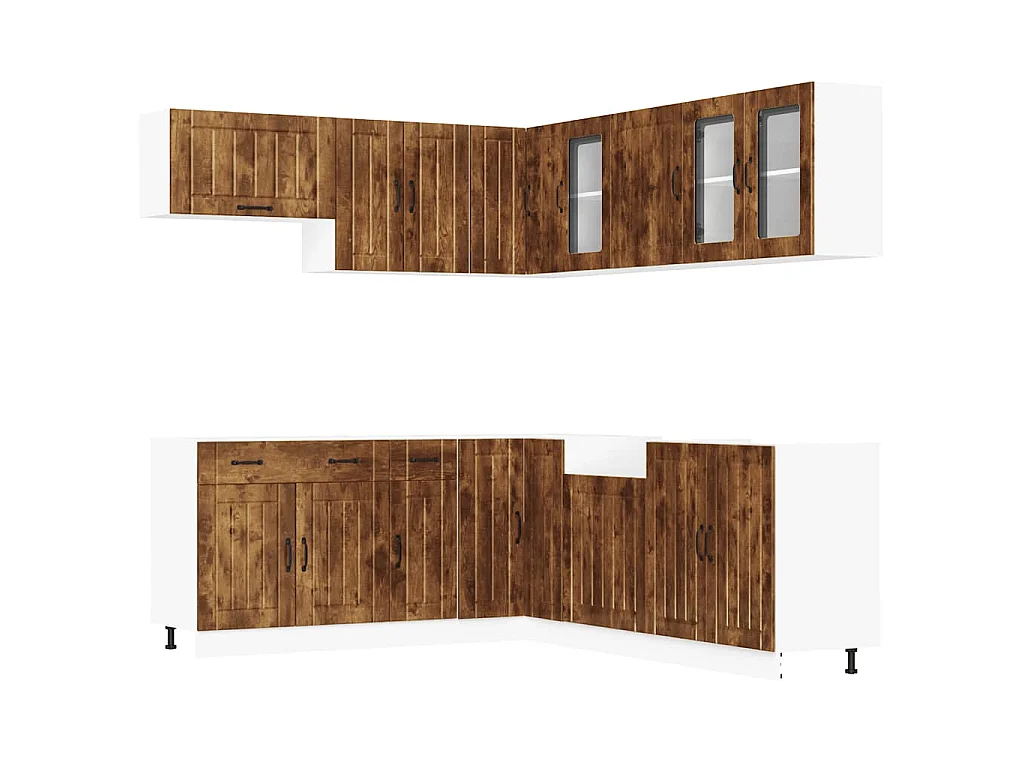 Set Mobili da Cucina 11 pz Lucca Rovere Fumo in Truciolato