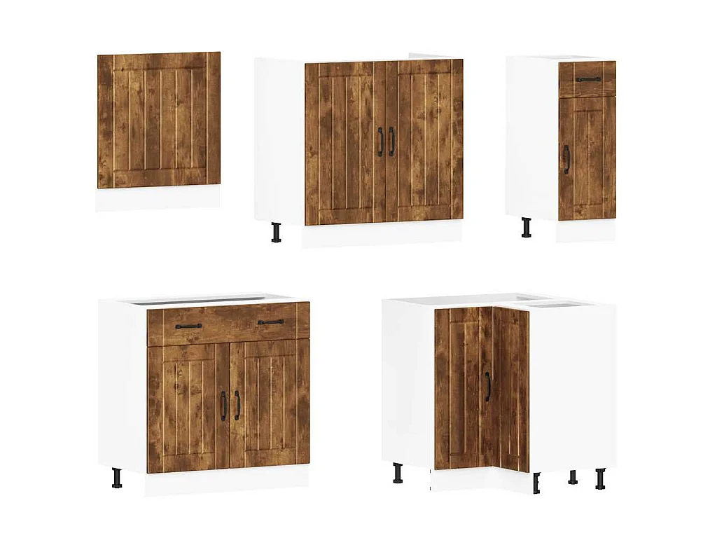 Set Mobili da Cucina 11 pz Lucca Rovere Fumo in Truciolato