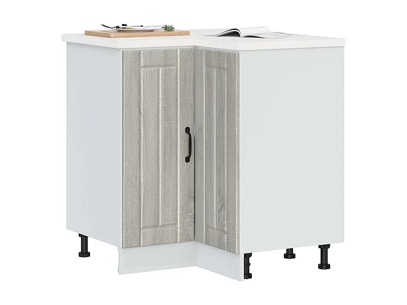 Armoire d'angle de cuisine Lucca sonoma gris bois d'ingénierie