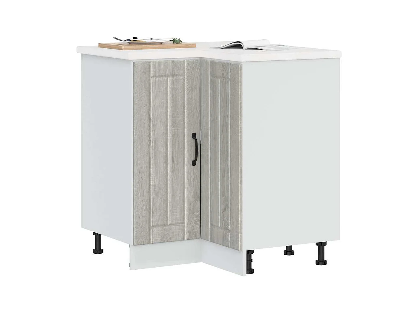 Armoire d'angle de cuisine Lucca sonoma gris bois d'ingénierie