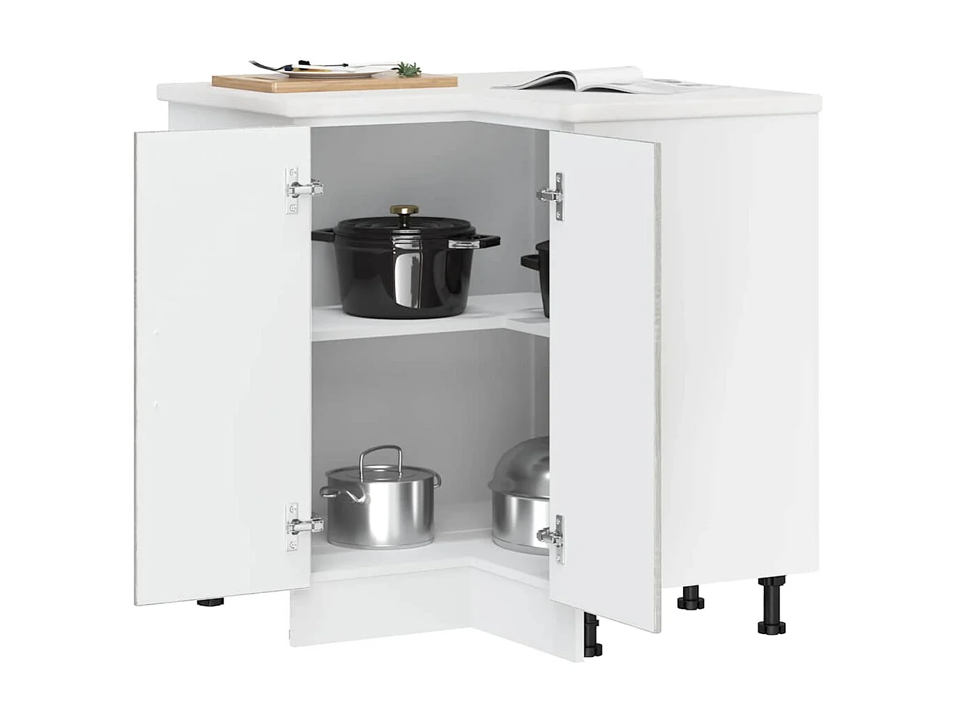 Mobile Base ad Angolo Cucina Lucca Grigio Sonoma in Truciolato