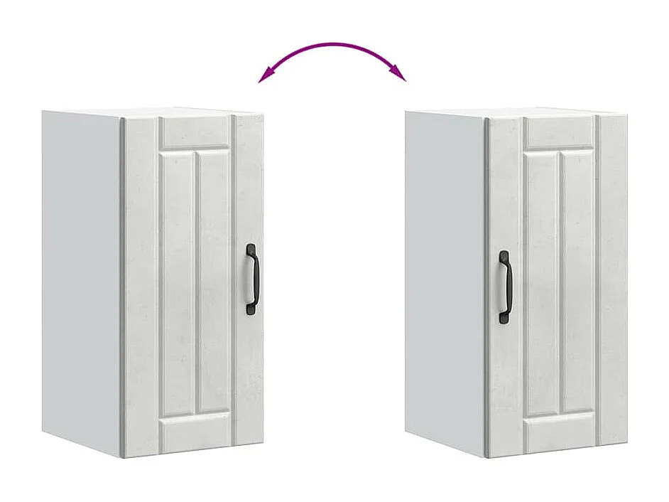 Armoire murale de cuisine Lucca gris béton bois ingénierie