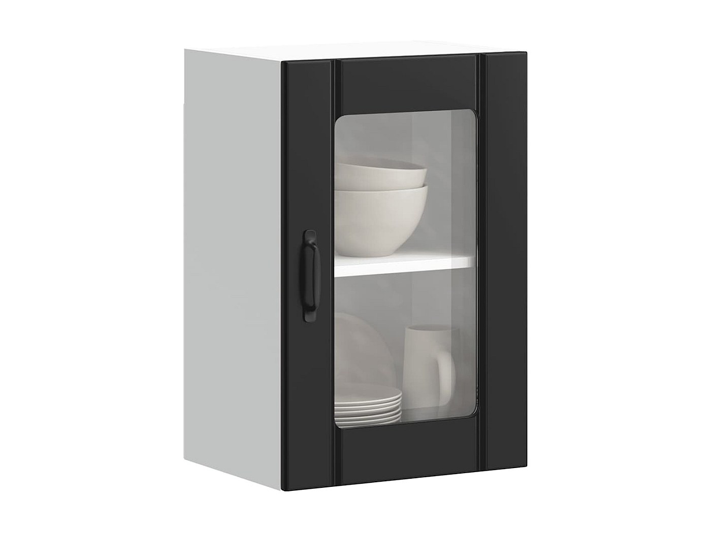 Kuchen Hangeschrank Schwarz Glas