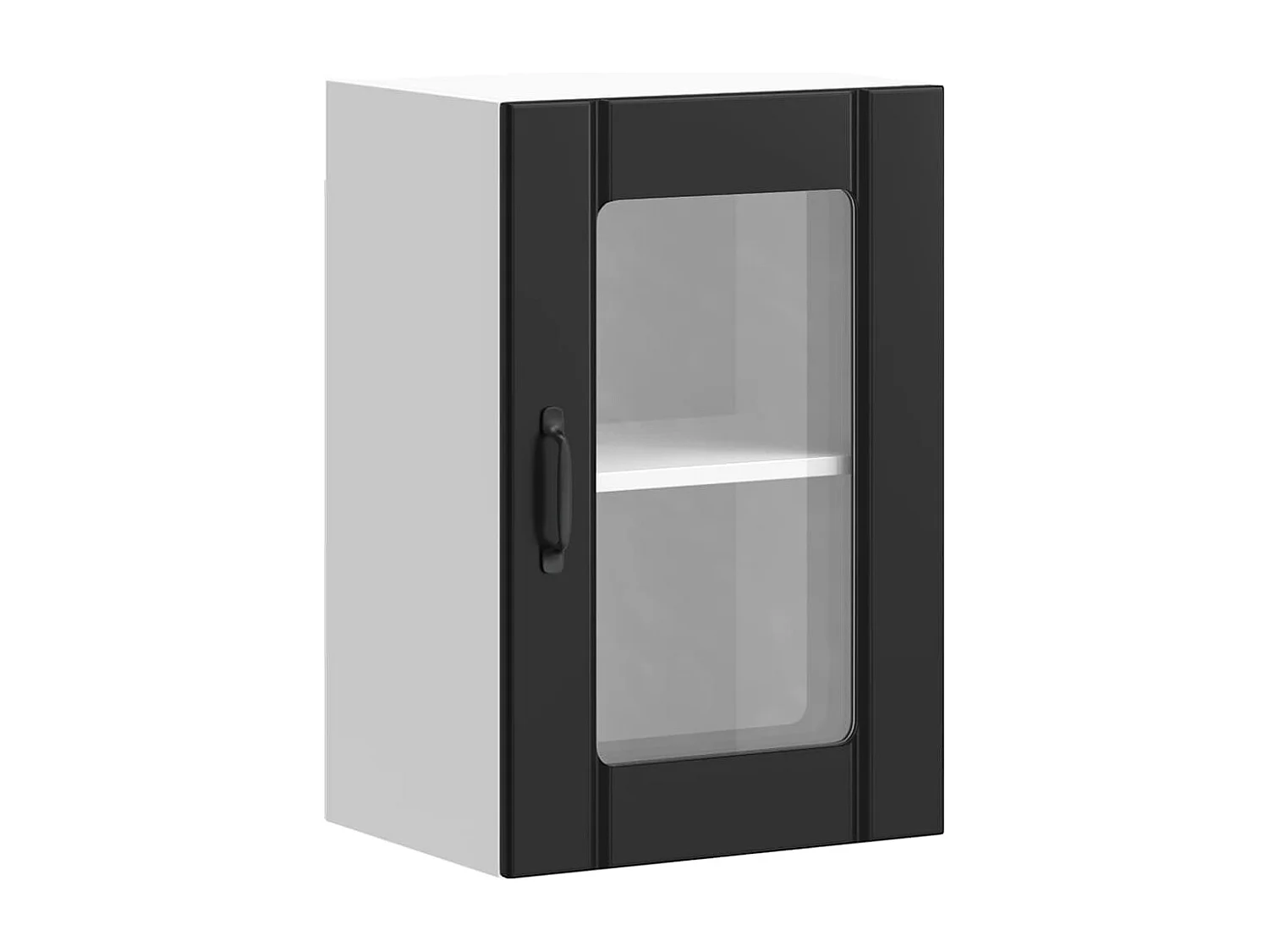 Armoire murale de cuisine avec porte en verre Lucca noir