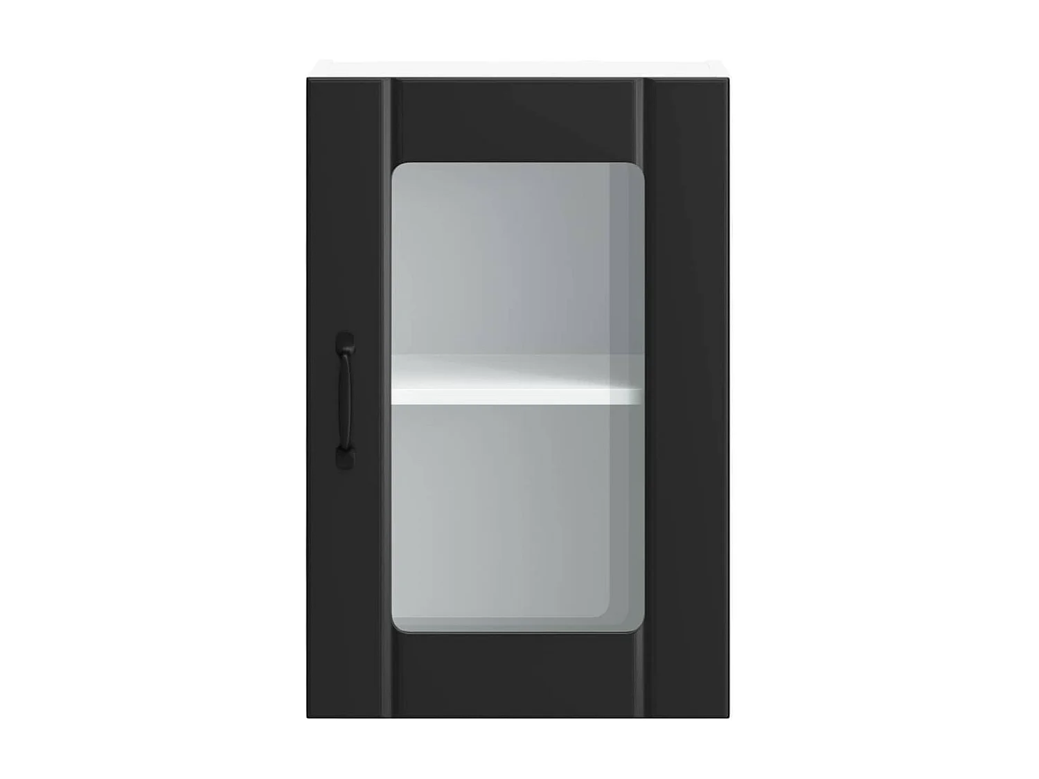 Armoire murale de cuisine avec porte en verre Lucca noir