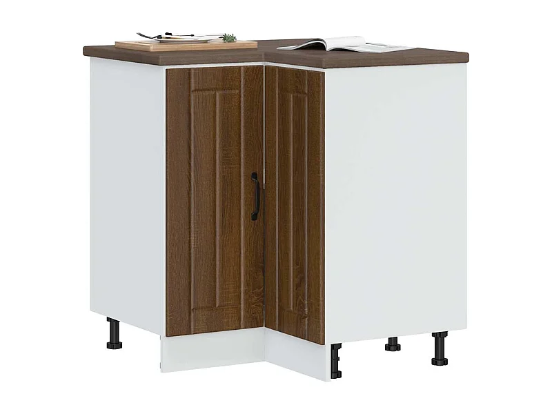 Mobile Base ad Angolo Cucina Lucca Rovere Marrone in Truciolato