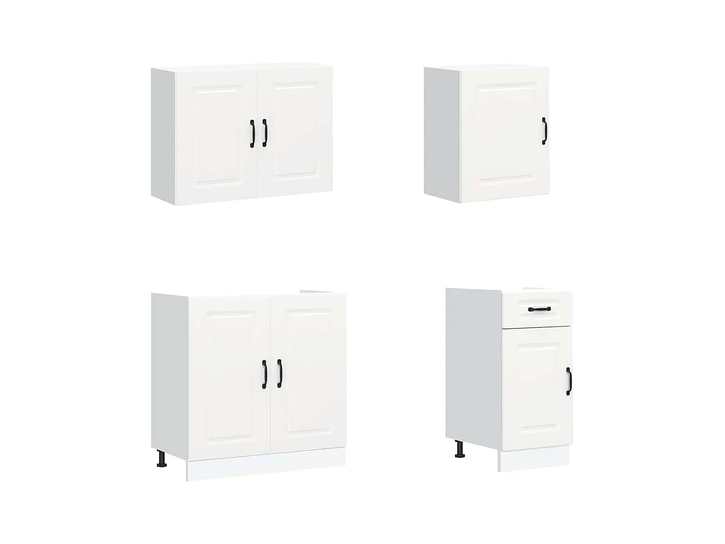 7-delige Keukenkastenset Kalmar bewerkt hout wit