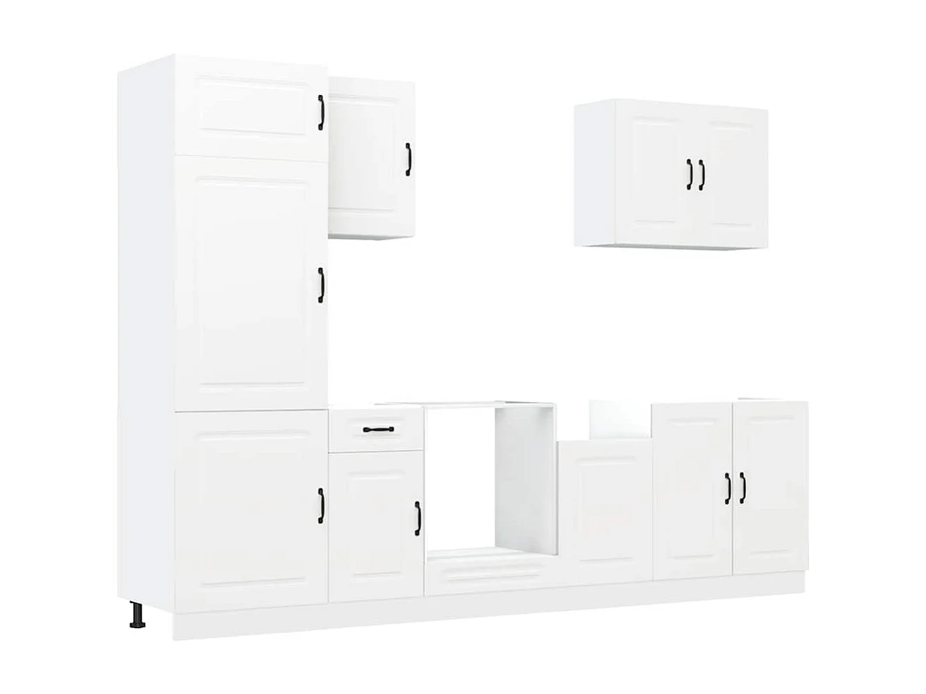 Ensemble d'armoires cuisine 7pcs Kalmar blanc bois d'ingénierie