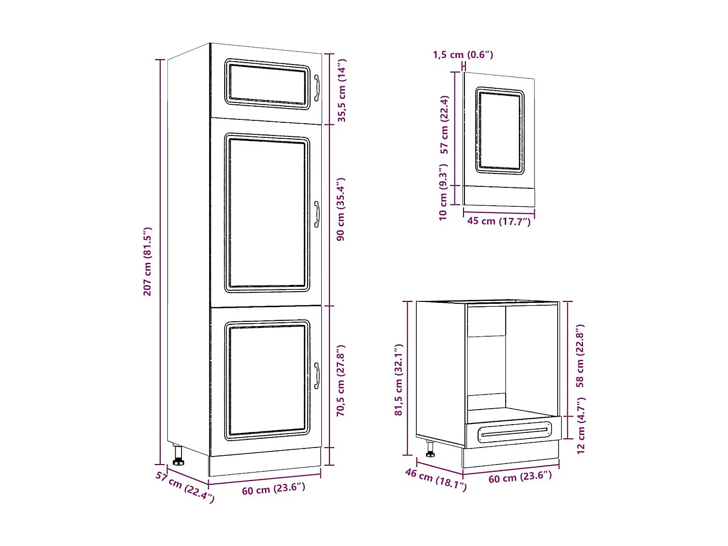 Ensemble d'armoires cuisine 7pcs Kalmar blanc bois d'ingénierie