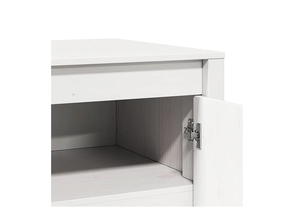 Küchenschrank mit Regal Weiß 106 x 55 x 64 cm Massivholz Kiefer