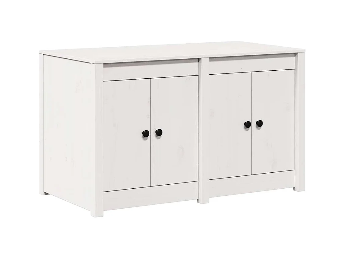Küchenschrank mit Regal Weiß 106 x 55 x 64 cm Massivholz Kiefer
