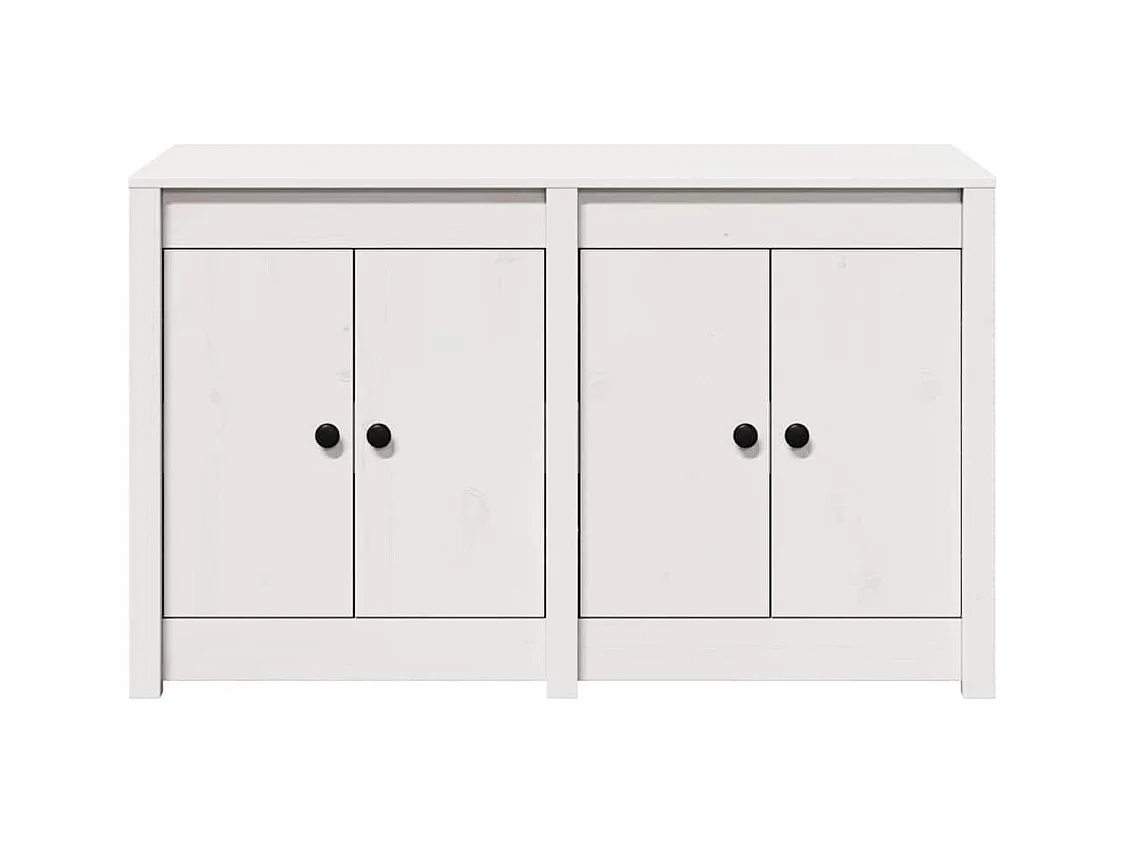 Küchenschrank mit Regal Weiß 106 x 55 x 64 cm Massivholz Kiefer