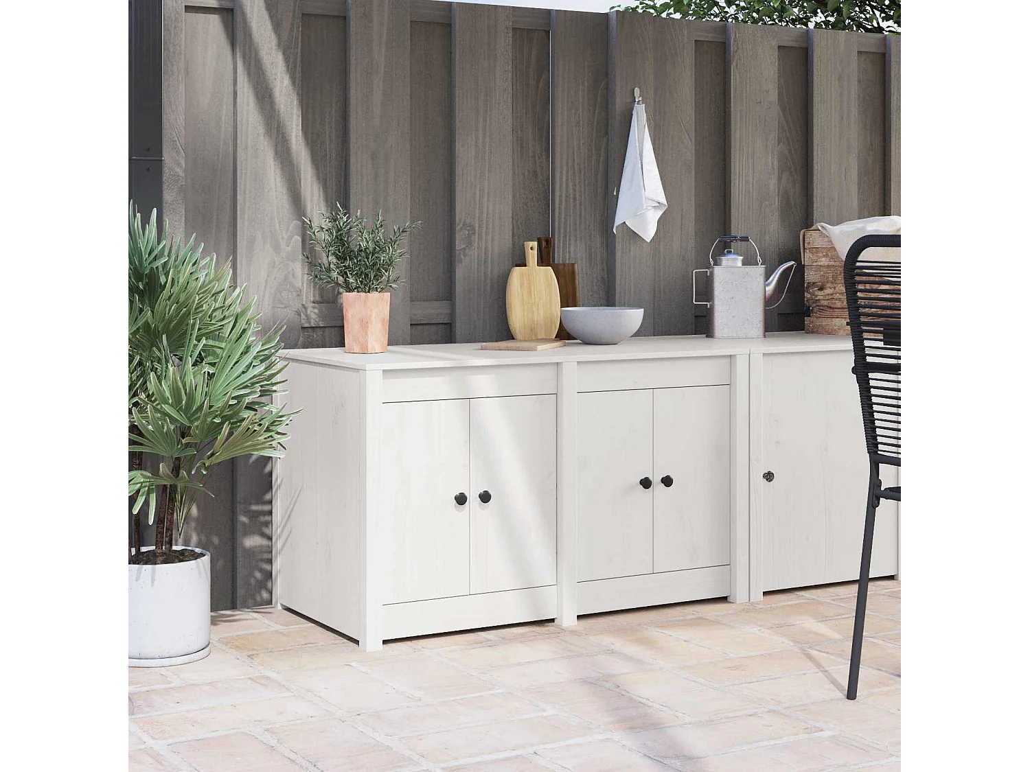 Armoire de cuisine avec étagère MEPPEL Blanc 106 x 55 x 64 cm
