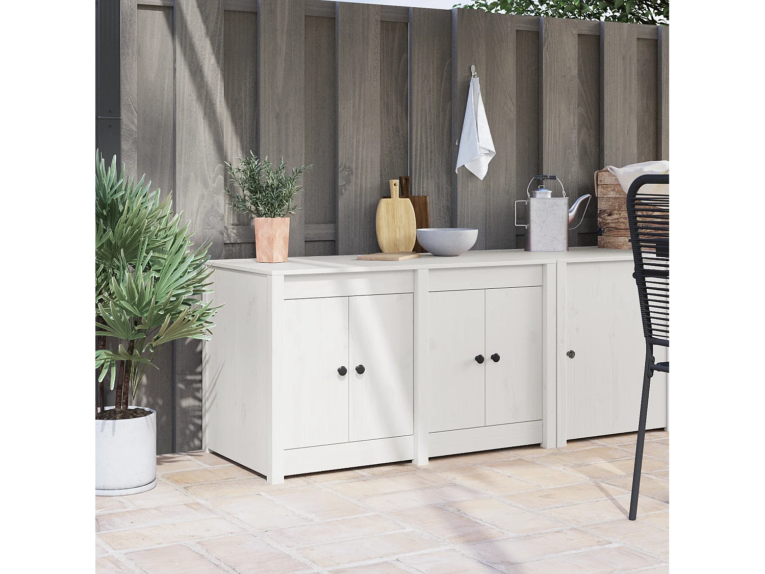 Armoire de cuisine avec étagère MEPPEL Blanc 106 x 55 x 64 cm