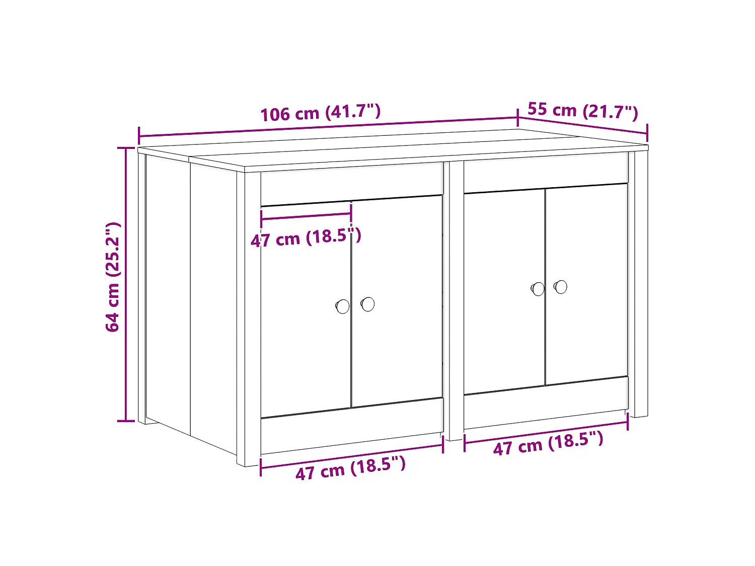 Armoire de cuisine avec étagère MEPPEL Blanc 106 x 55 x 64 cm