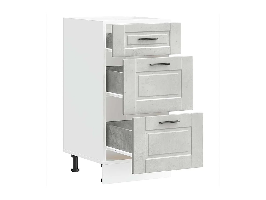 Armário base cozinha Porto derivados madeira cinzento cimento