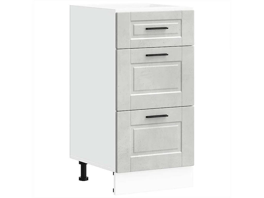 Armoire de cuisine Porto gris béton bois d'ingénierie