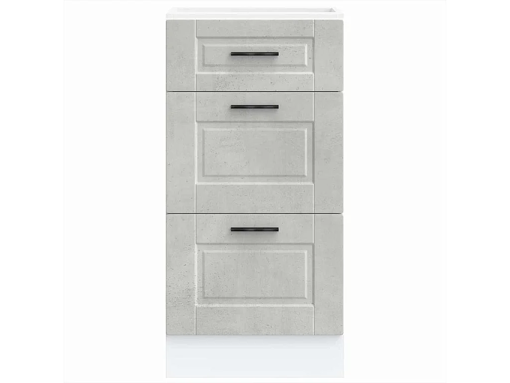 Armoire de cuisine Porto gris béton bois d'ingénierie