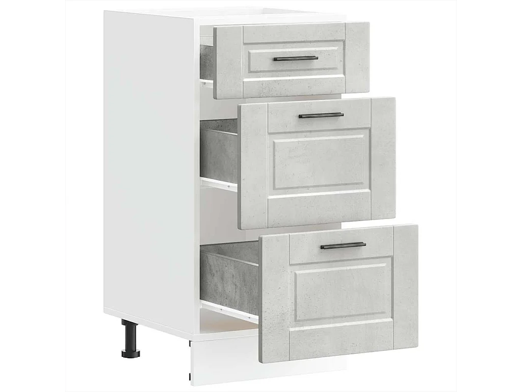 Armoire de cuisine Porto gris béton bois d'ingénierie