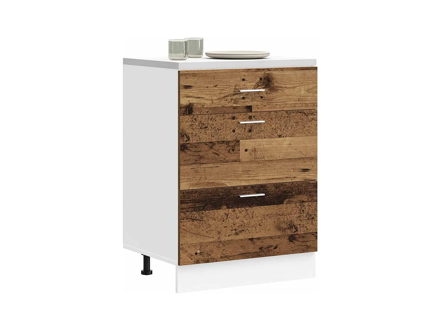 Meuble bas de cuisine "Lyon" Bois d'ingénierie ancien