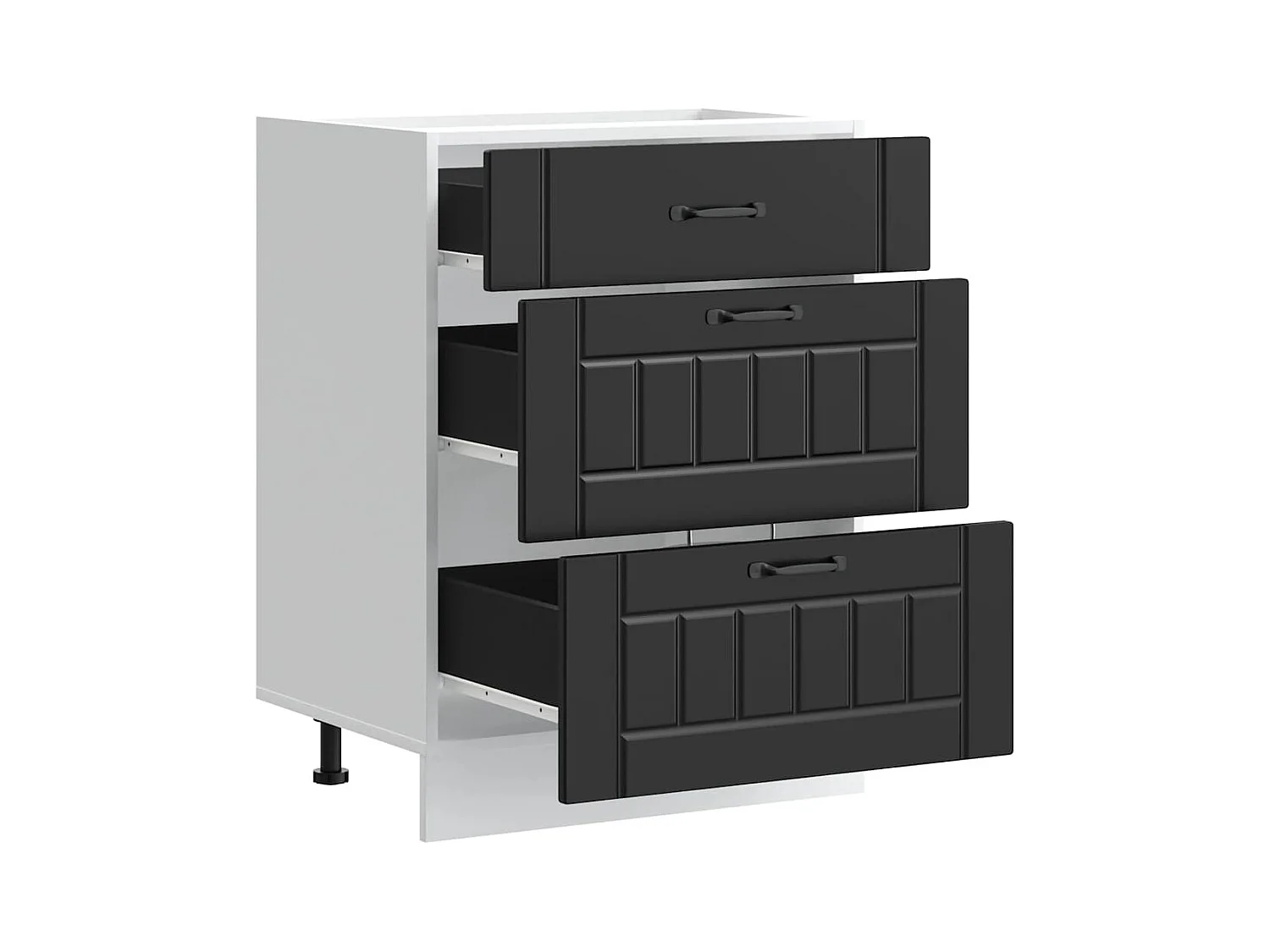 Meuble bas de cuisine « Lucca » en bois d'ingénierie noir