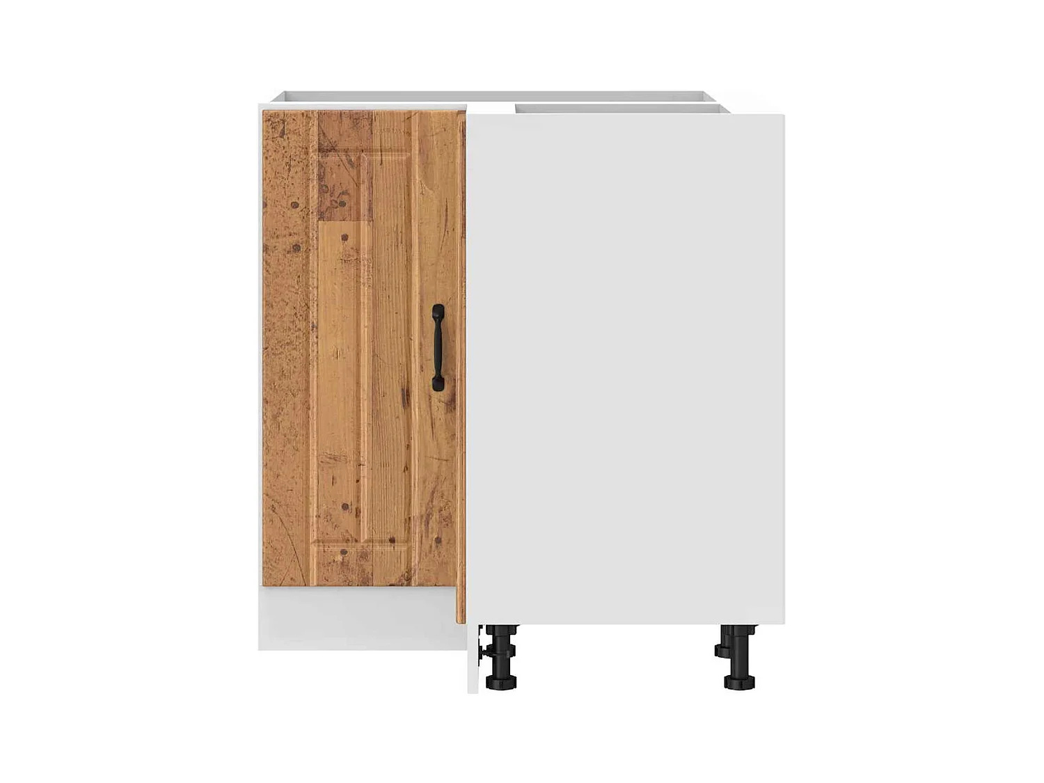 Mobile Base ad Angolo Cucina Lucca Legno Antico in Truciolato