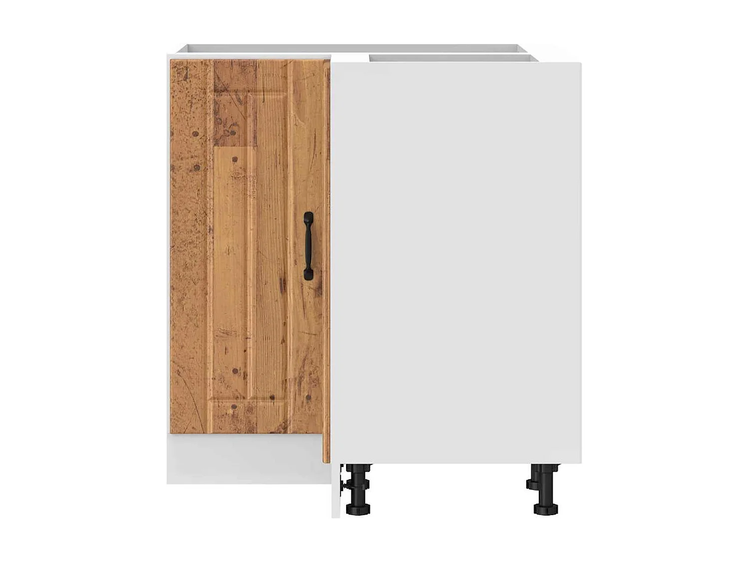 Armoire d'angle de cuisine Lucca vieux bois bois d'ingénierie