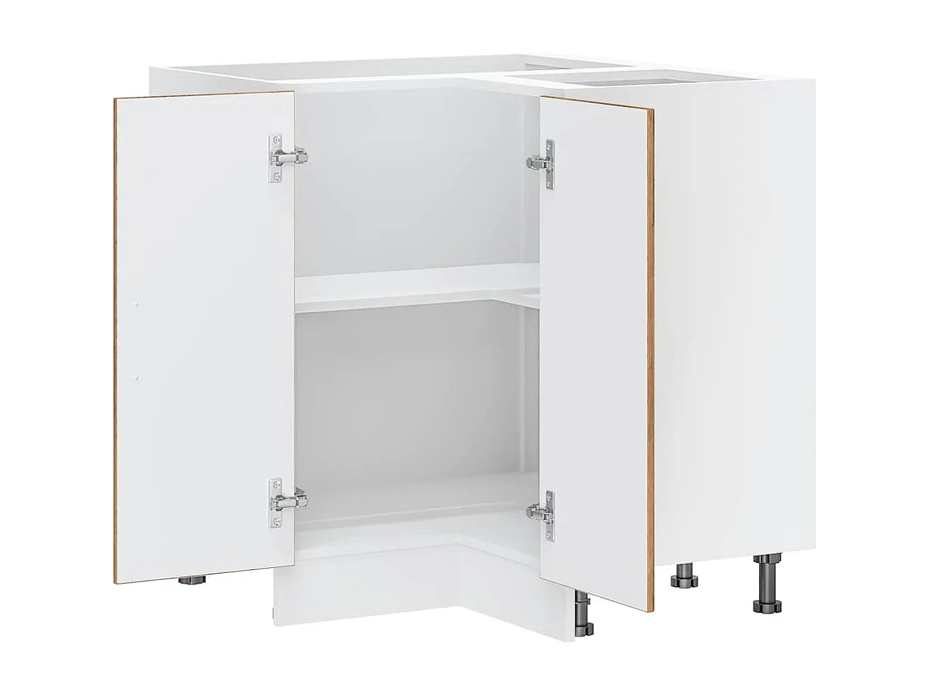 Armoire d'angle de cuisine Lucca vieux bois bois d'ingénierie