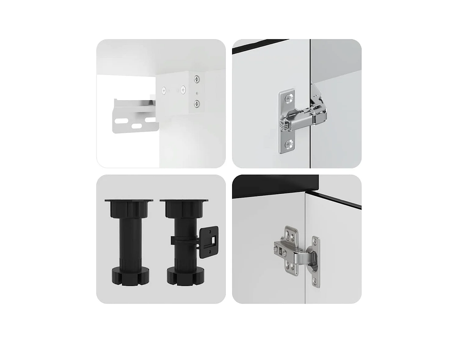 Mueble de cocina Kalmar negra 8 piezas madera contrachapada