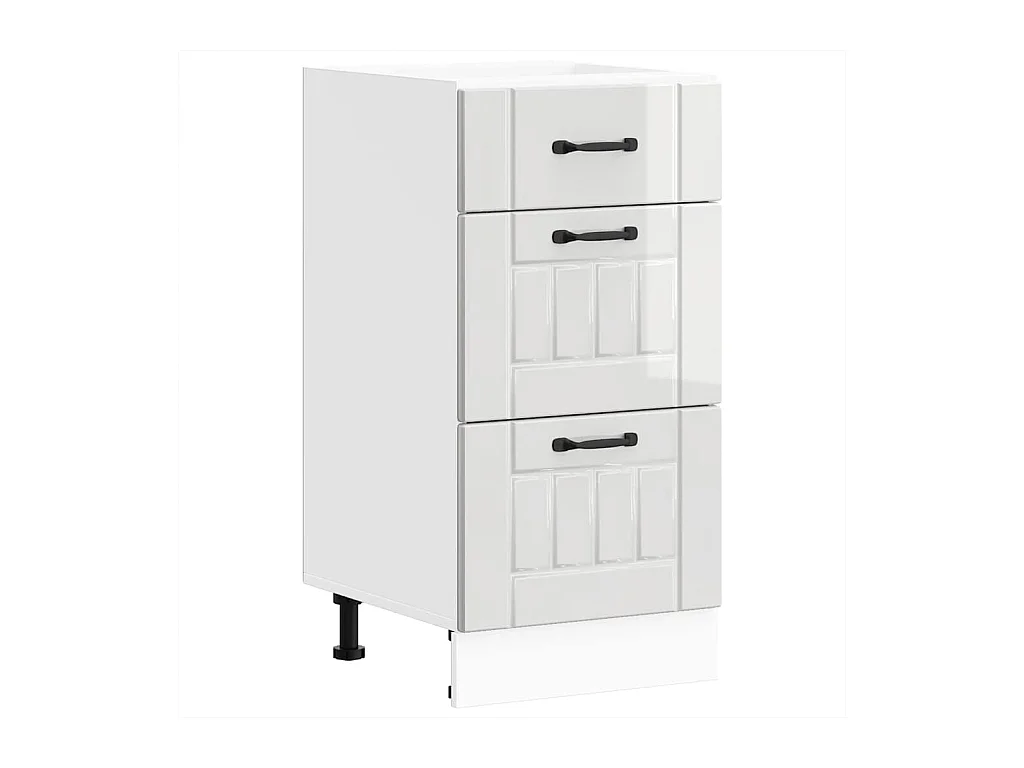 Onderkast "Lucca" Hoogglans Wit Bewerkt Hout