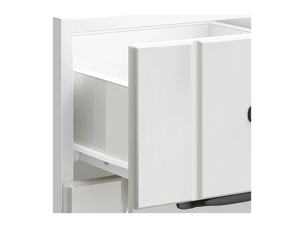 Onderkast "Lucca" Hoogglans Wit Bewerkt Hout