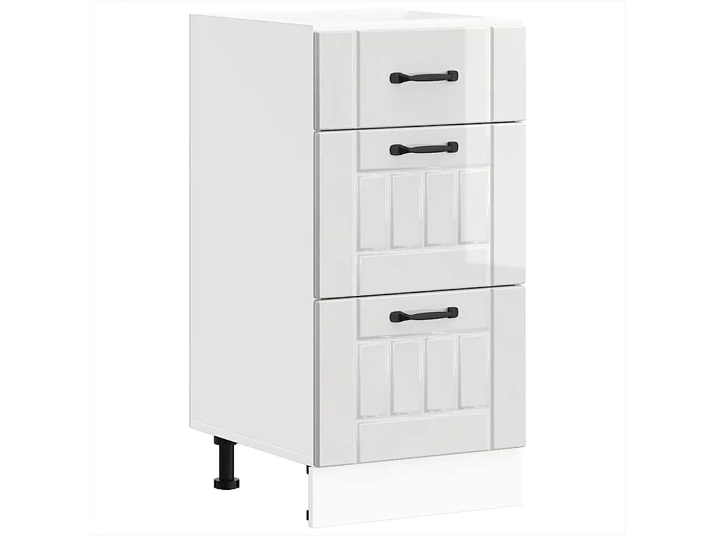 Onderkast "Lucca" Hoogglans Wit Bewerkt Hout